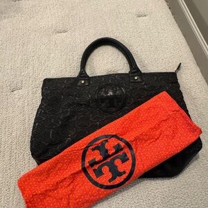 Tory Burch Black Travel Tote with Dust Bag